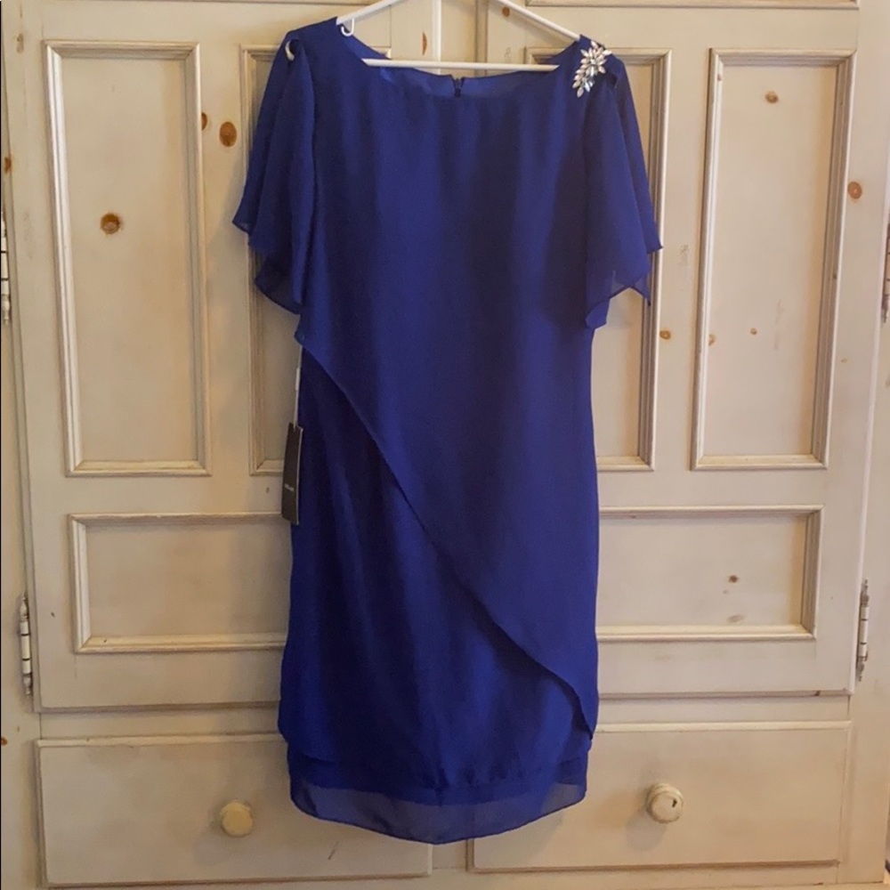 Royal chiffon cocktail dress